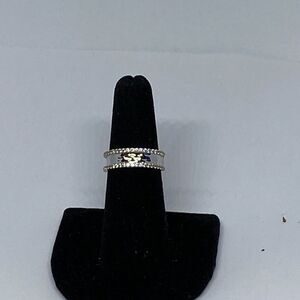 Hammered Ring SZR12319H2W-06 Cubic Zirconia Sterling Silver MSRP $80 NM364